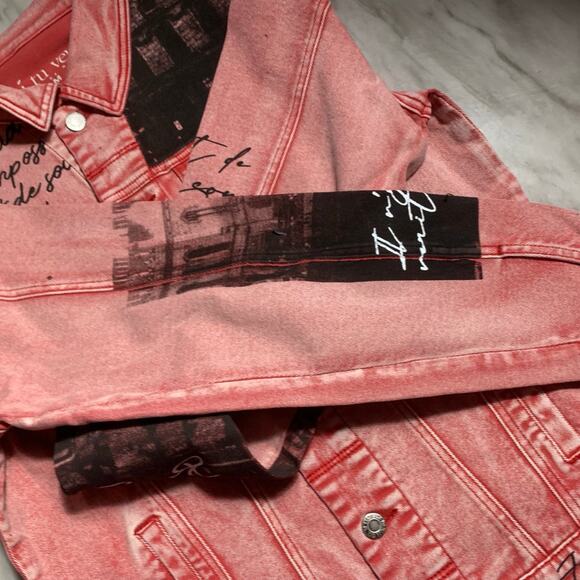 Si tu veux men’s red jean jacket size medium - Picture 3 of 8